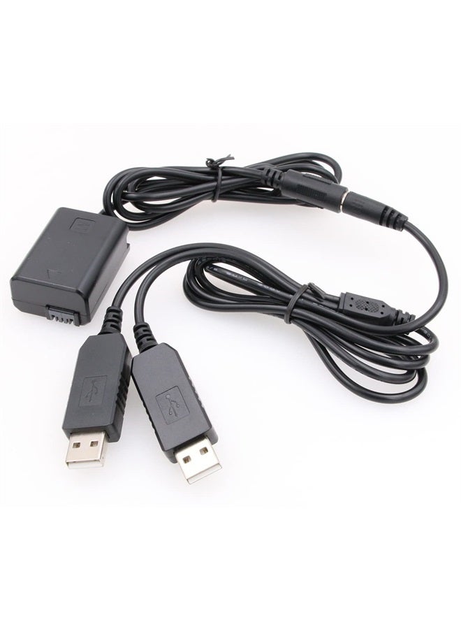 محول طاقة مزدوج USB DC Coupler AC-PW20 بطارية وهمية NP-FW50 لكاميرات سوني A7 A7II A7R A7S A7RII A5000 A6300 A6500 A7000 RX10