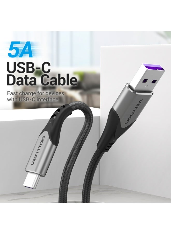 VENTION USB-C to USB 2.0-A  Fast Charging Cable 2M Gray Aluminum Alloy Type Model # COFHH - Image 2
