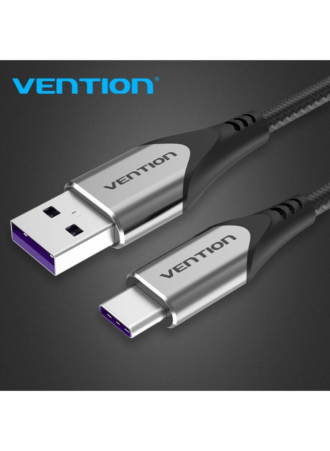 VENTION USB-C to USB 2.0-A  Fast Charging Cable 2M Gray Aluminum Alloy Type Model # COFHH - Image 3