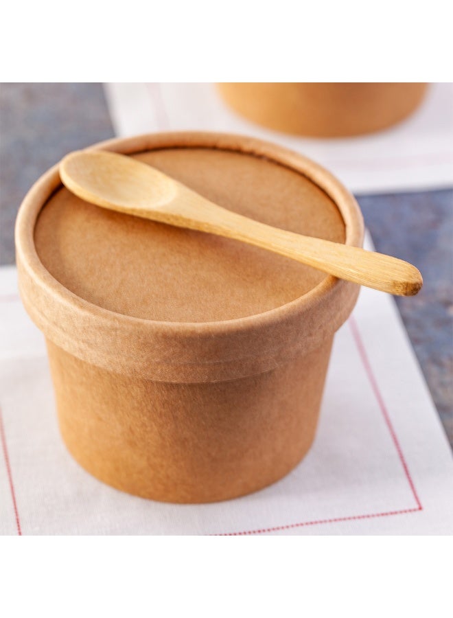 Restaurantware LIDS ONLY: Coppetta Lids For 4 Ounce Ice Cream Cups, 200 No-Leak Lids For Treat Cups - Cups Sold Separately, For Hot And Cold Foods, Kraft Paper Lids For Chili Cups - Image 2