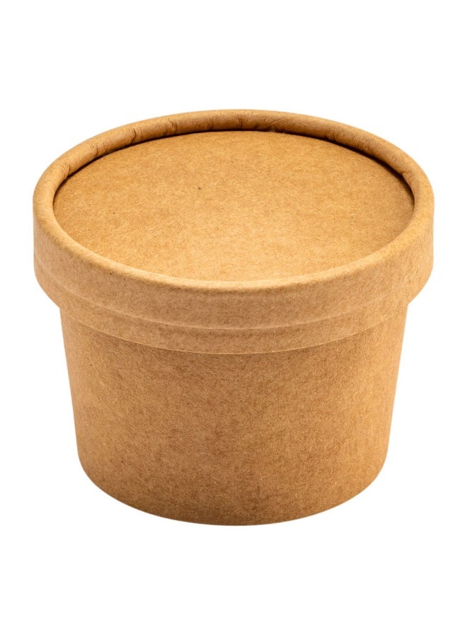 Restaurantware LIDS ONLY: Coppetta Lids For 4 Ounce Ice Cream Cups, 200 No-Leak Lids For Treat Cups - Cups Sold Separately, For Hot And Cold Foods, Kraft Paper Lids For Chili Cups - Image 1
