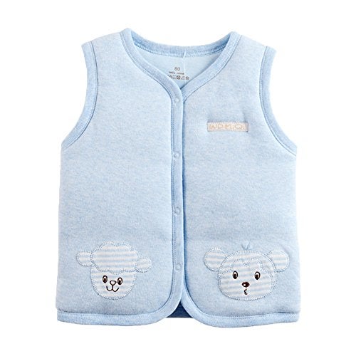 Monvecle Baby Warm Vests Unisex Infant to Toddler Padded Waistcoat (3T-4T, Light blue) - Image 1
