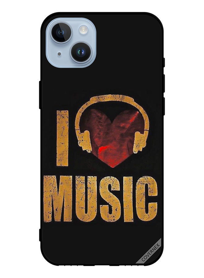 Covernex Protective Case Cover For Apple iPhone 14 Plus Vintage I Love Music - Image 1