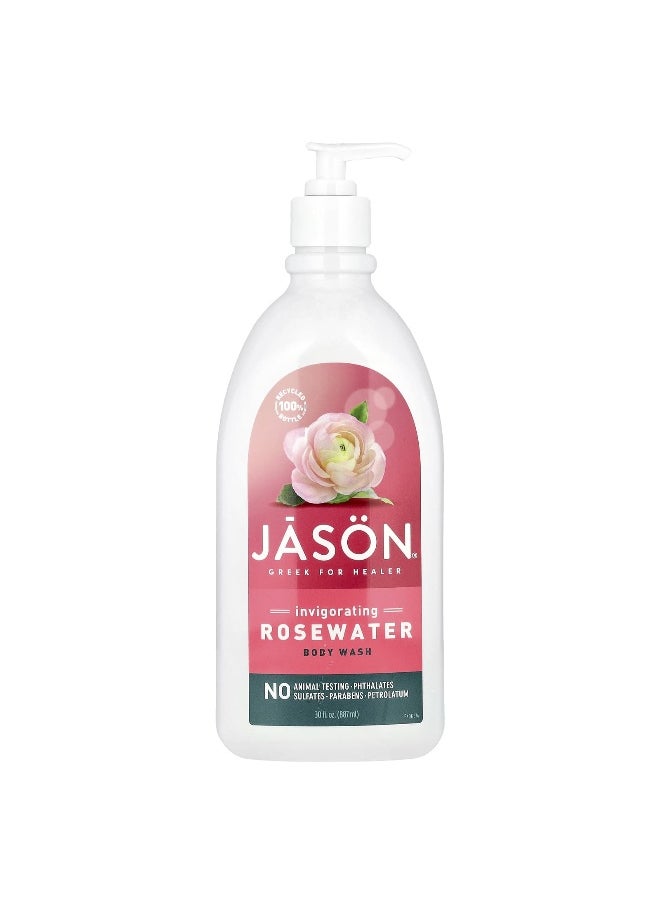 Jason Natural Jason Natural, Body Wash, Invigorating Rosewater, 30 fl oz (887 ml)  - Image 1