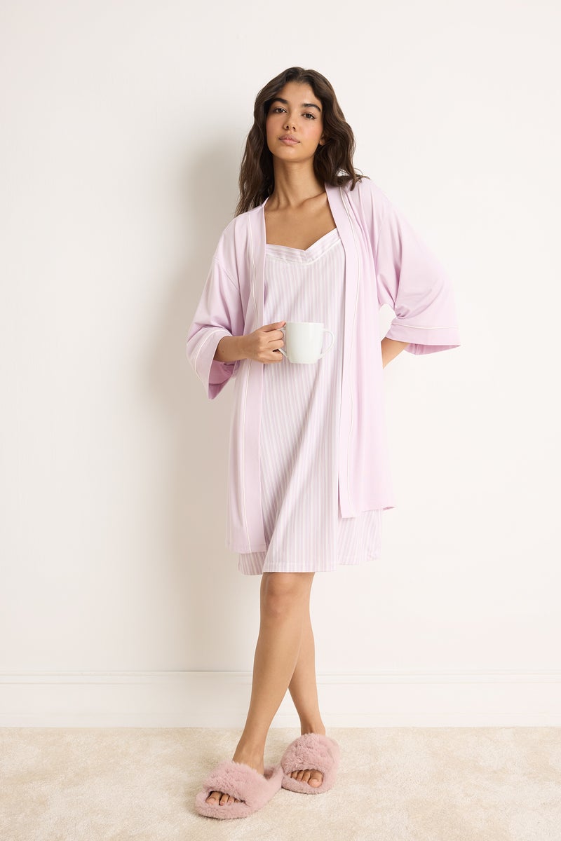 DeFacto Purple Woman Regular Fit Ultra Soft Softshell Robe Casual - Image 1