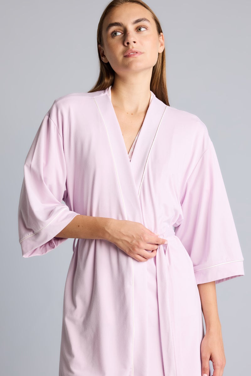DeFacto Purple Woman Regular Fit Ultra Soft Softshell Robe Casual - Image 4
