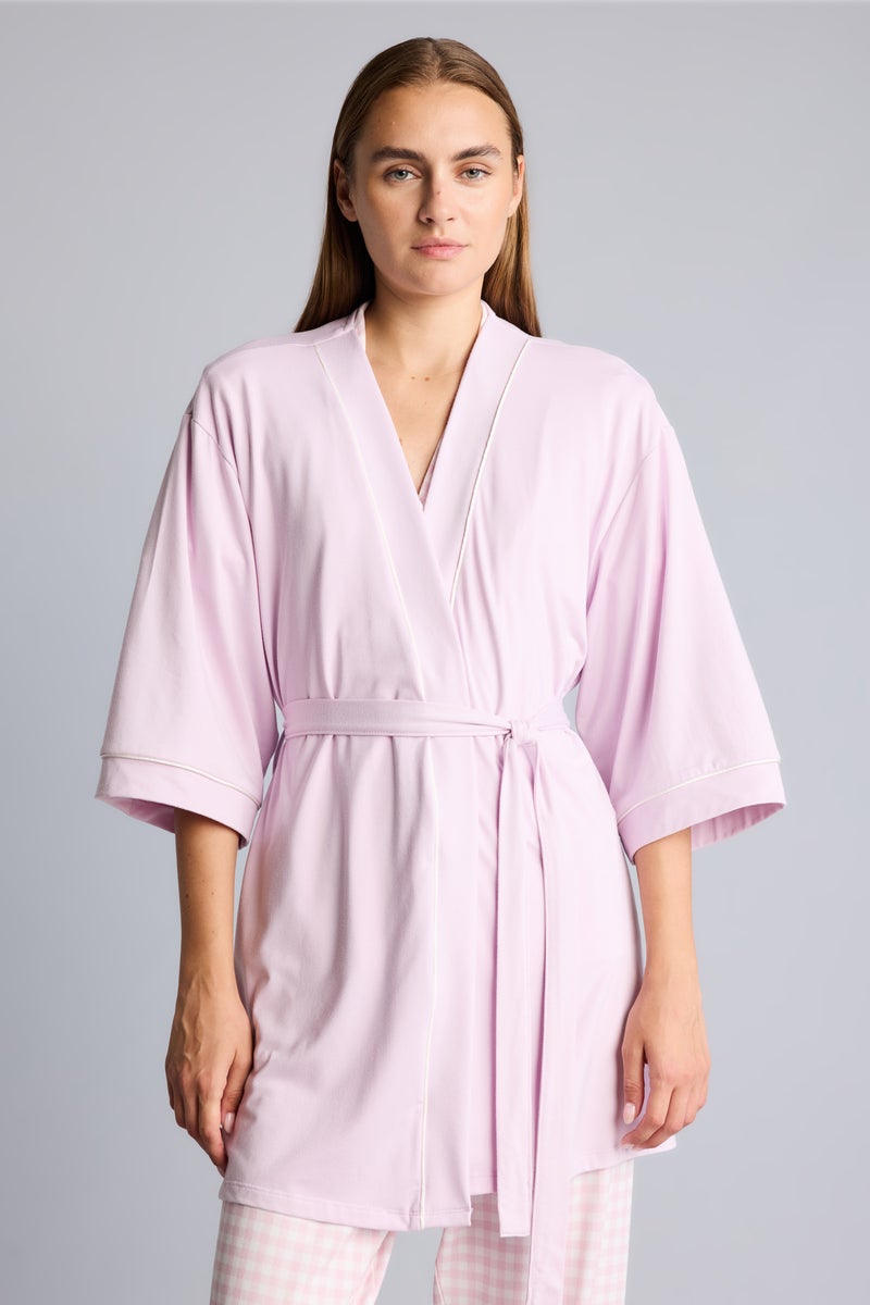 DeFacto Purple Woman Regular Fit Ultra Soft Softshell Robe Casual - Image 2
