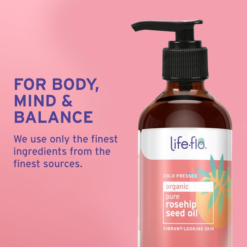 LIFE-FLO Pure Organic Rosehip Seed Oil, Hydrating Face Oil, Dry Skin Care, Cold Pressed from Organic Rose Hips, Rich in Fatty Acids and Vitamin A (Retinol), Hypoallergenic, 60-Day Guarantee, 4oz - Image 5