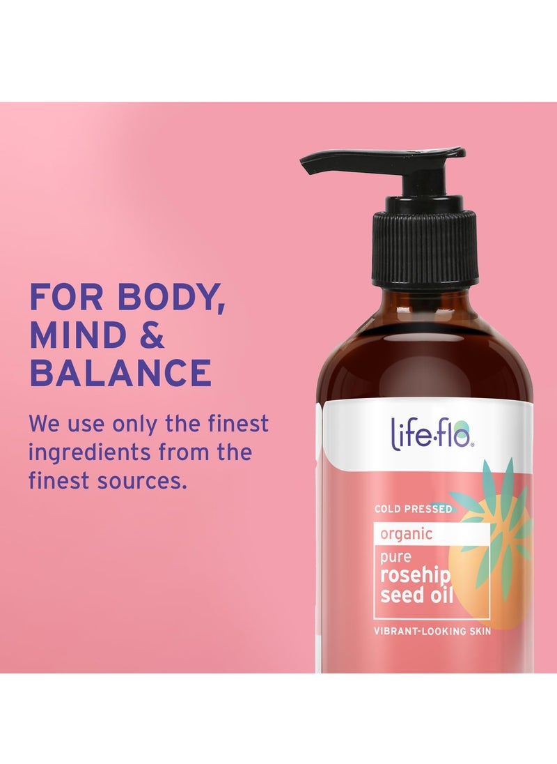 Life-flo - LIFE-FLO Pure Organic Rosehip Seed Oil, Hydrating Face Oil, Dry Skin Care, Cold Pressed from Organic Rose Hips, Rich in Fatty Acids and Vitamin A (Retinol), Hypoallergenic, 4oz - Image 1