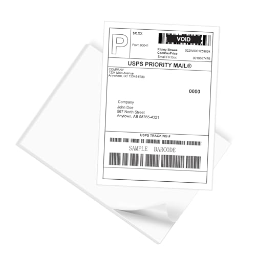 9527 Product 100 Sheets Sticker Labels 8-1/2" x 11" Shipping Address Labels for Laser/Ink Jet Printer,100 Labels. - Image 2