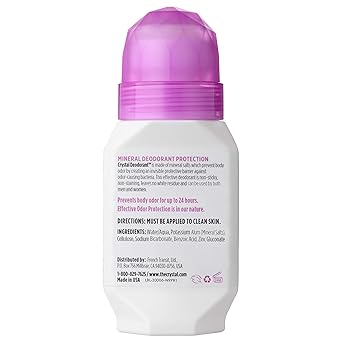 CRYSTAL Deodorant Crystal Mineral Deodorant RollOn Unscented 225 fl oz Pack of 3 - Image 2