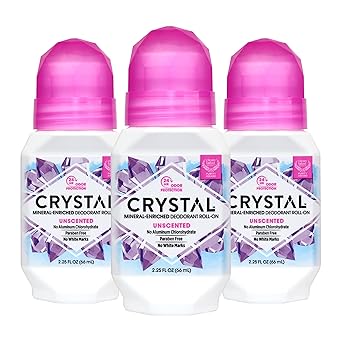 CRYSTAL Deodorant Crystal Mineral Deodorant RollOn Unscented 225 fl oz Pack of 3 - Image 1
