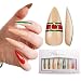 Allkem Bee Stripe Sculpted Stiletto Press on Nails | Glossy Extra Long Stiletto| 10 sizes - 20 pcs Nail kit with Glue - Image 2