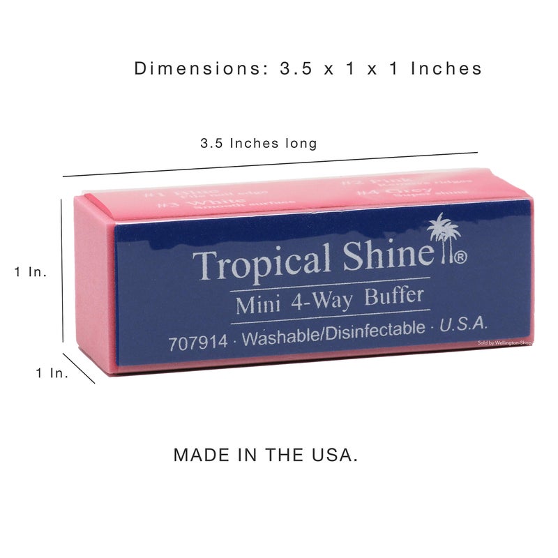 Tropical Shine Mini 4 Way Buffer Block - Professional Nail Buffering Block for Shaping, Smoothing, and Polishing Nails - Portable Nail Care (2 Pack) - Image 4