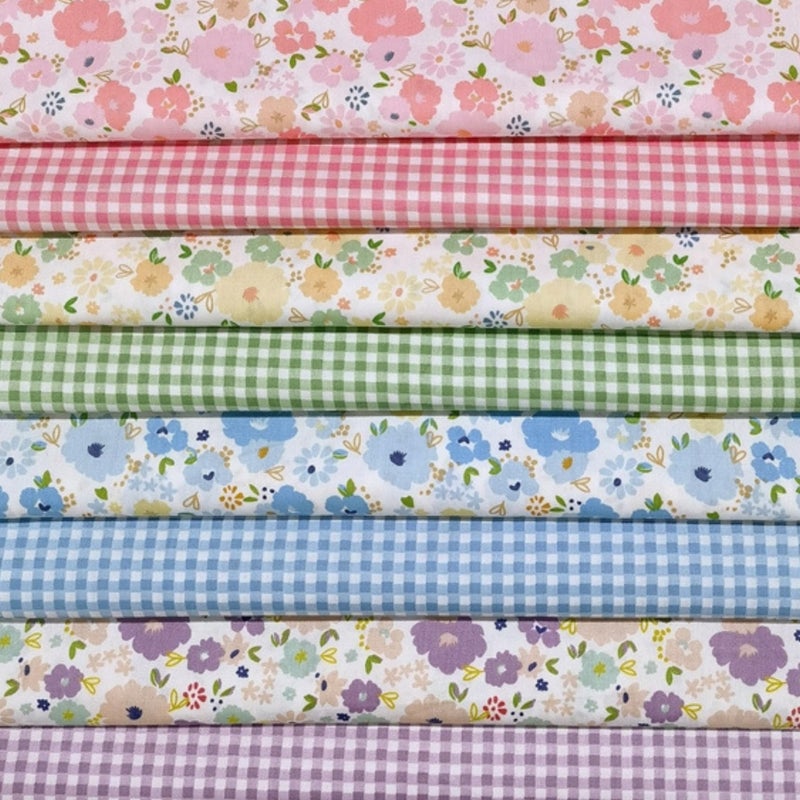 Antetek 7 pcs 20 x 20 Cotton Fabric DIY Making Supplies Quilting Patchwork Fabric Fat Quarter Bundles DIY for Quilting Cotton Patchwork Cushions Flowers Square 20 x 20 - Image 2