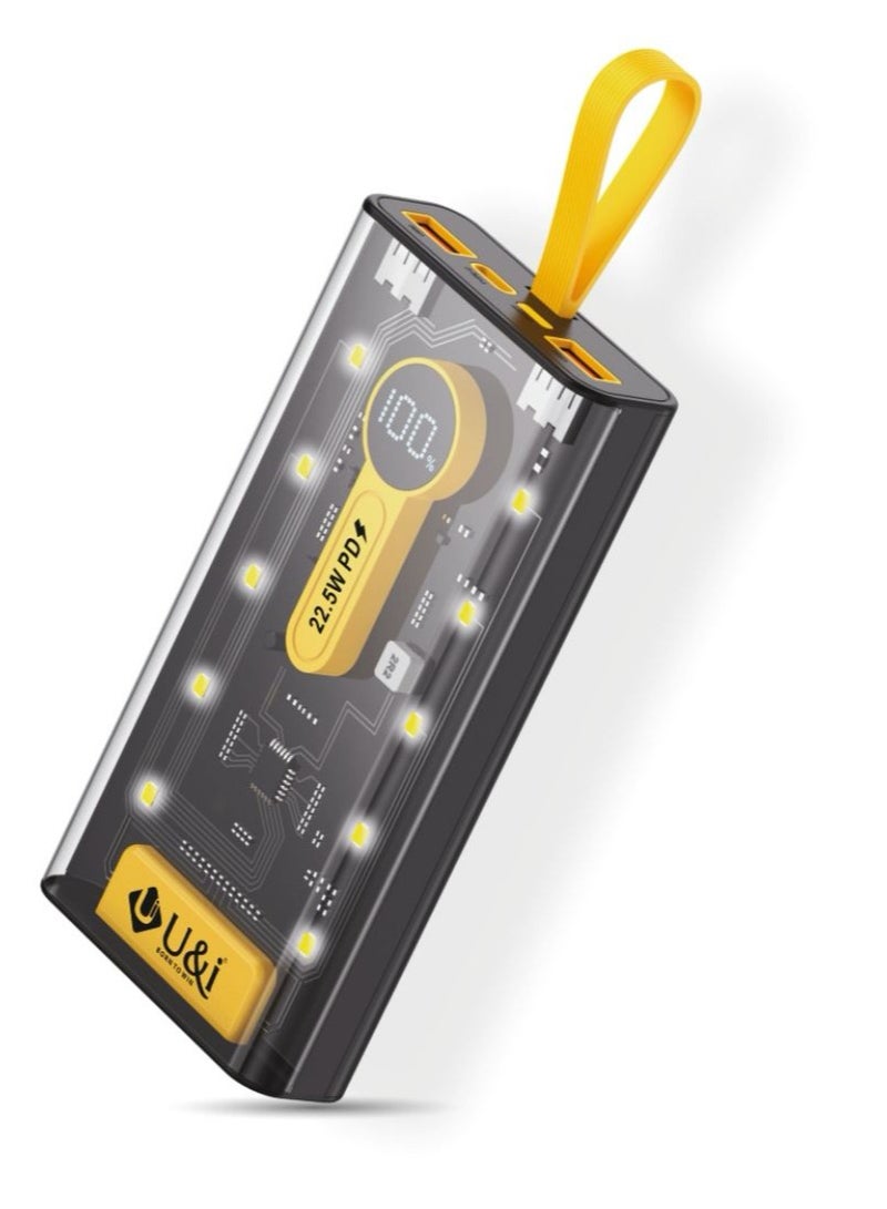 U&i 10000mAh Fast Charging Technology Power bank 22.5 watt Black - Image 1
