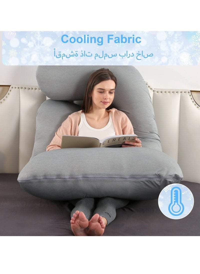 Arabest Pregnancy Pillows, 180cm Long Maternity Pillows, U-Shape Full Body Pillow, Cooling Cover, Pregnancy Pillows for Sleeping, Body Pillows, Maternity Pillow  - Image 2