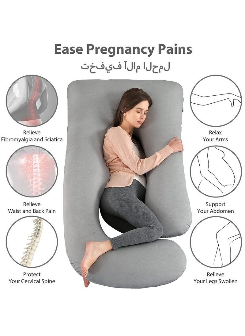 Arabest Pregnancy Pillows, 180cm Long Maternity Pillows, U-Shape Full Body Pillow, Cooling Cover, Pregnancy Pillows for Sleeping, Body Pillows, Maternity Pillow  - Image 3