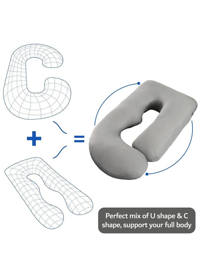 Arabest Pregnancy Pillows, 180cm Long Maternity Pillows, U-Shape Full Body Pillow, Cooling Cover, Pregnancy Pillows for Sleeping, Body Pillows, Maternity Pillow  - Image 5