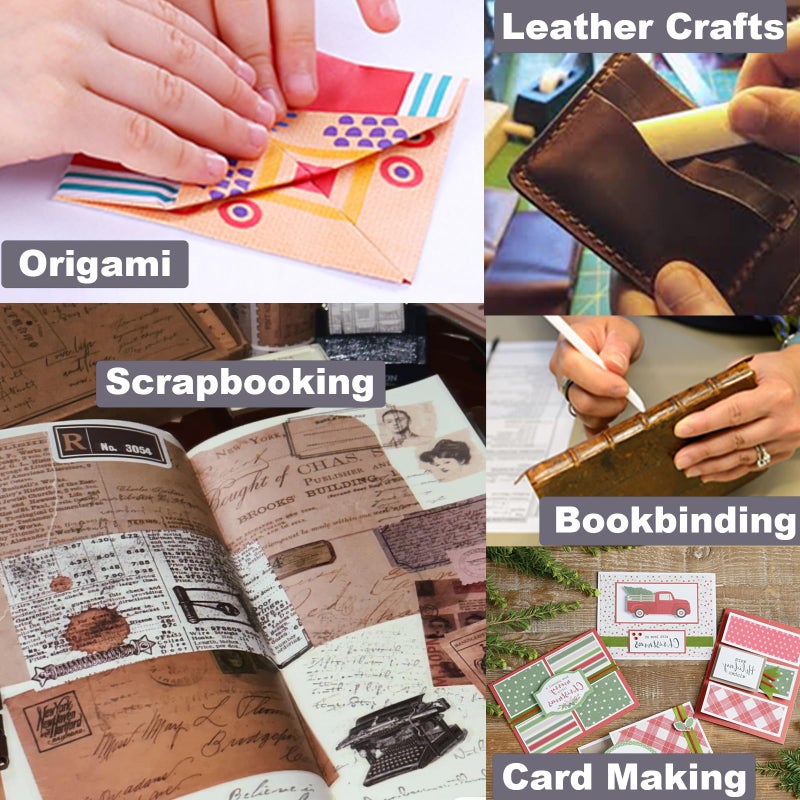 VENCINK Genuine Bone Folder Scoring Folding Creasing Origami Paper Creaser Crafting Tool for DIY Handmade Leather Burnishing, Bookbinding, Scrapbooking, Paper Cards Crafts (100% Cattle Bone) - Image 5