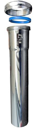 EZ-FLUID EZFLUID 114 x 16 Heavy Duty Thick Commercial Grade 17GA Chrome Brass Tubular SlipJoint Extension Sink TailPiece TubeBrass Nut For BathroomKitchen Under Sink PTrap Drain Pipe1 - Image 1