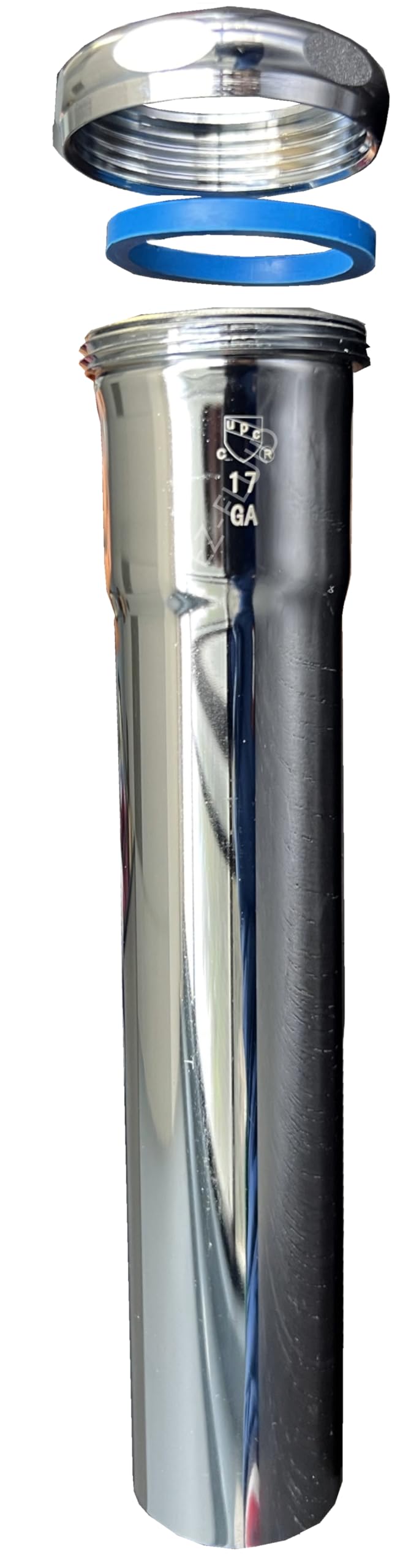EZ-FLUID EZFLUID 114 x 16 Heavy Duty Thick Commercial Grade 17GA Chrome Brass Tubular SlipJoint Extension Sink TailPiece TubeBrass Nut For BathroomKitchen Under Sink PTrap Drain Pipe1 - Image 2