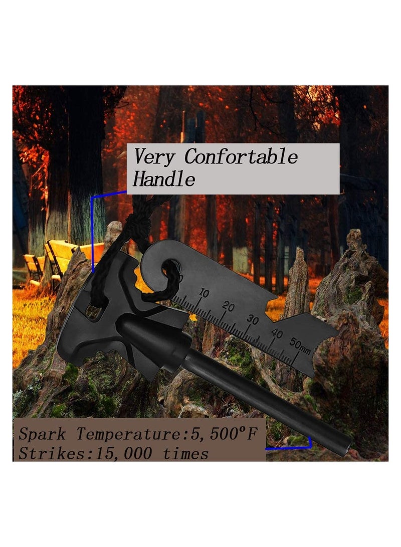 Excefore Flint Fire Starter, 4.25 Inch Survival Ferro Rods Starter with Easy Grip Handle and Multifunction Striker, Waterproof Flint Fire Can be Struck 15000 Times for Camping, Hiking (2 Pack) - Image 4