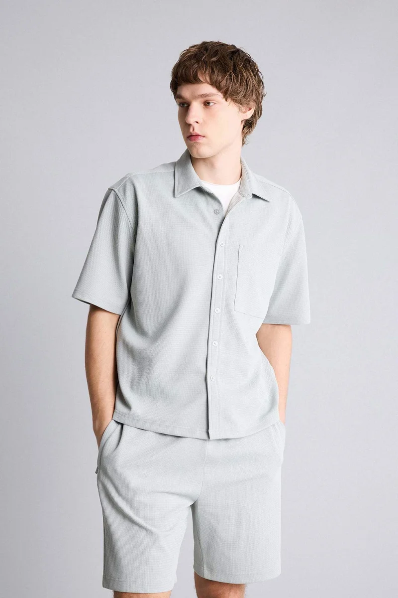 Defacto  Stretch Fabric Boxy Fit Shirt for Men | Best Price UAE