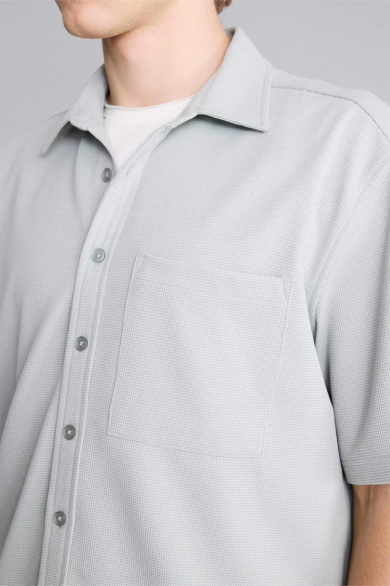 Defacto  Stretch Fabric Boxy Fit Shirt for Men | Best Price UAE
