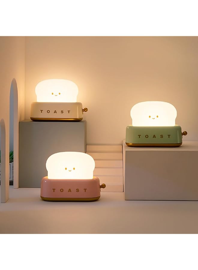 The Bros Night Lamp Kids Portable Cute Desk Decor Toaster Lamp, Toast Bread Night Light, Rechargeable, Great Gift Idea for Kids, Girls, Teens, and Teenagers (Red) - Image 4