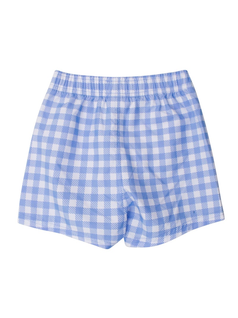 RUGGEDBUTTS Boys UPF50+ Sun Protection Gingham Swim Trunks - Periwinkle Blue Gingham, 2T - Image 4