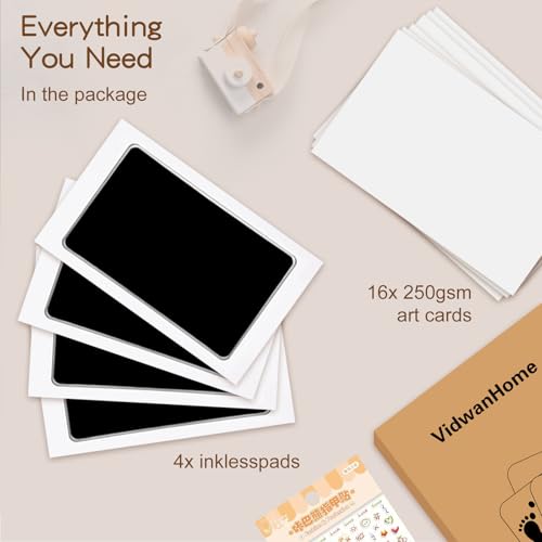 VidwanHome Baby Hand and Footprint Kit, Inkless Clean Touch Ink Pad Newborn Keepsake, Mother’s Day Gift for New Mom, Mess-Free Paw Print Kit for Dogs & Cats, 4 Pack with 16 White Cards, Jet Black - Image 3