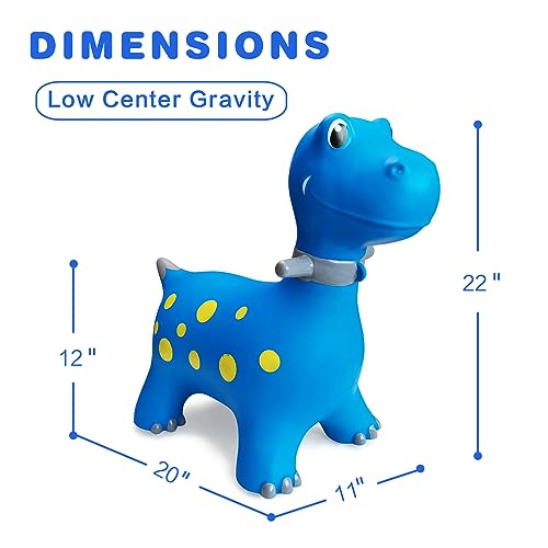 Hot Max HotMax Bouncy Horse, Dinosaur Hopper Toys for Kids, Inflatable Ride on Bouncy Animals Toys for Toddlers, Jumping Horse for Baby Birthday Gift for Boy or Girl 18 Months 2-4 Year Old (Blue) - Image 2
