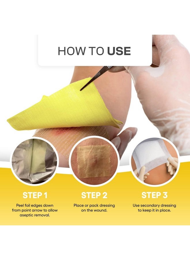 AWD Medical AWD Medical Xeroform Petrolatum Dressing - Non-Adhering Gauze Pad - Fine Mesh Gauze Patch Sterile - Healthcare Supplies for Wound Care, Burns, Lacerations, & Skin Grafts Aide (Box of 25) (4"x4") - Image 2
