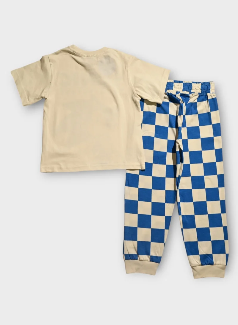SONIC Sonic the Hedgehog Pajama Set, Blue and White, 100% Cotton