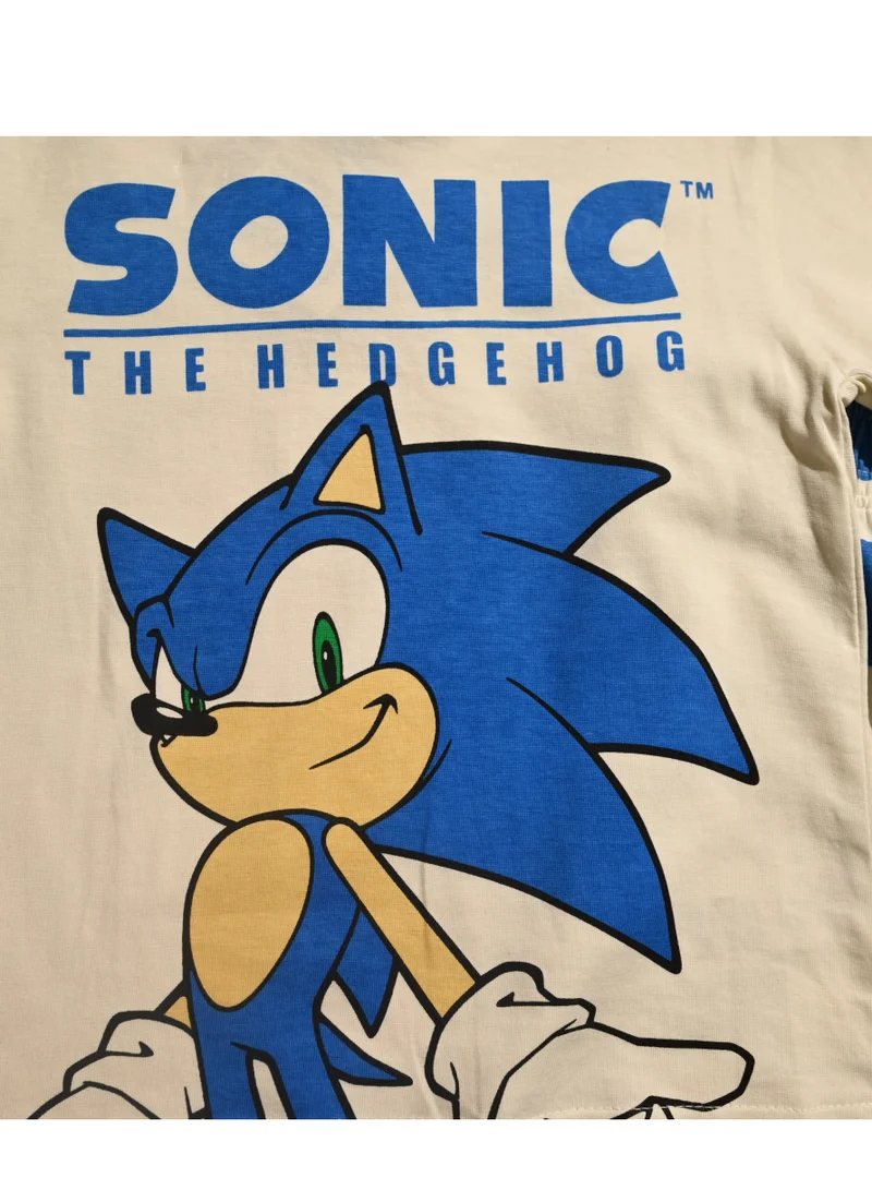 SONIC Sonic the Hedgehog Pajama Set, Blue and White, 100% Cotton