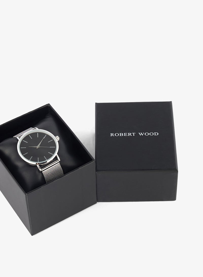 روبرت وود ساعة يد تناظرية بحزام شبكي - Image 5