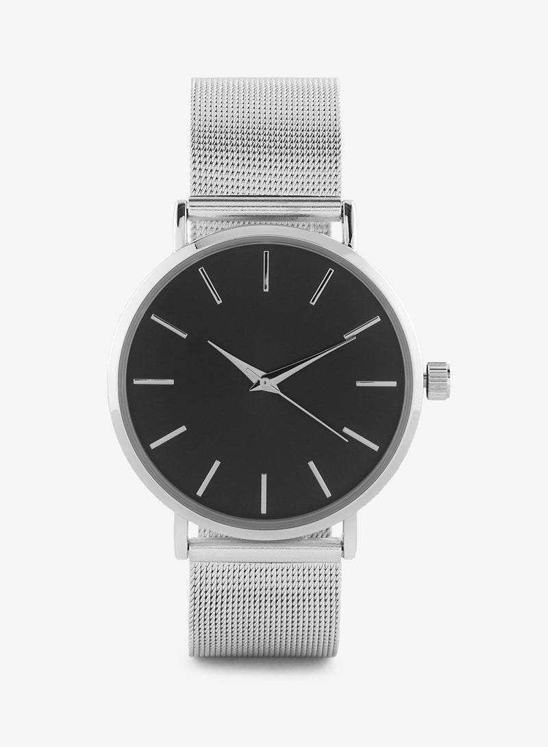 روبرت وود ساعة يد تناظرية بحزام شبكي - Image 1