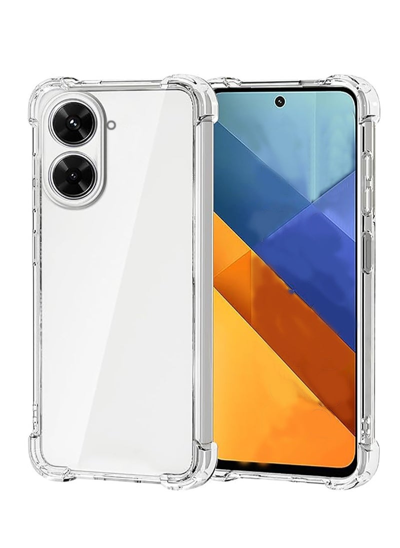 Generic Case for Redmi A5 4G/POCO C71  Clear TPU Four Corners Protection Cover Transparent Soft funda  - Image 1