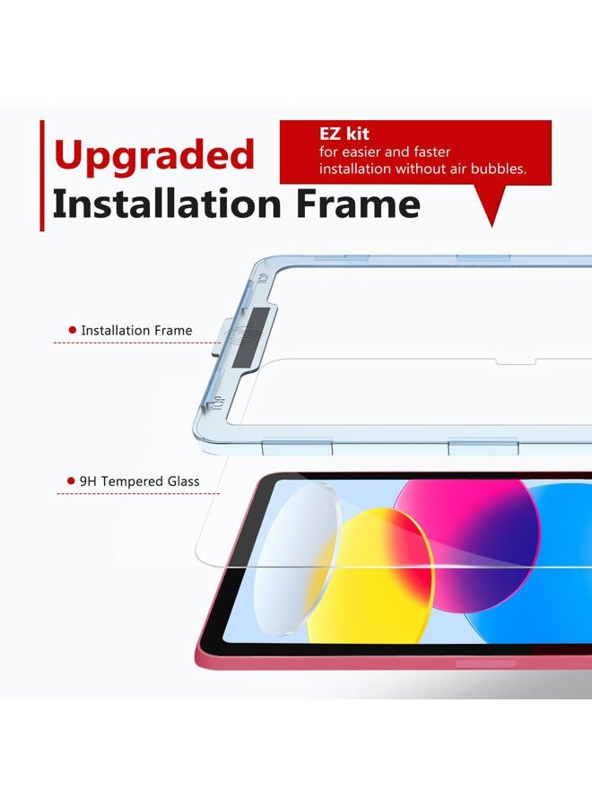 bersem Screen Protector Compatible with iPad 10th/11th Generation A16 (10.9/11 Inch, 2022/2025), 9H Tempered Glass, Auto-Alignment EZ Kit, Tempered Glass, Ultra Clear, Anti-Scratch, 1 Pack - Image 3