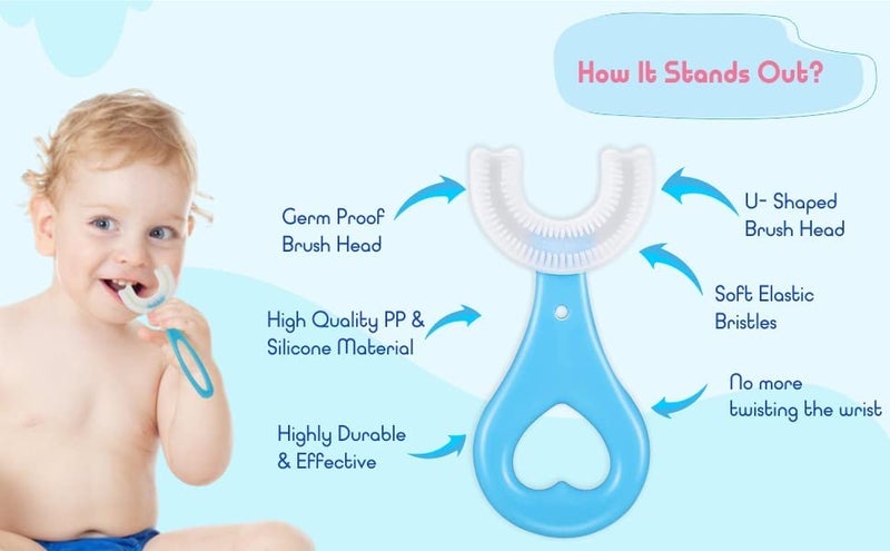 PRABODH U Shaped Toothbrush For Kids, Manual U Type 360 Degree Soft Silicone Oral Teeth Cleaning Gift For Baby Infant Toddler Children(pack of 1,multi) - Image 5