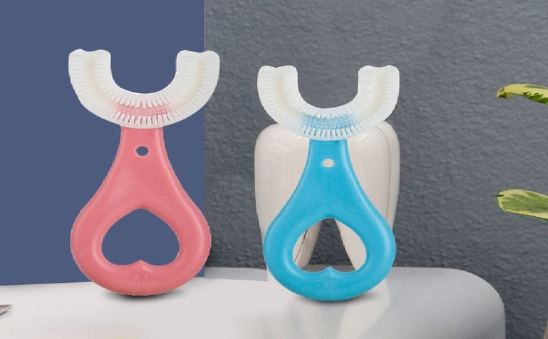 PRABODH U Shaped Toothbrush For Kids, Manual U Type 360 Degree Soft Silicone Oral Teeth Cleaning Gift For Baby Infant Toddler Children(pack of 1,multi) - Image 4