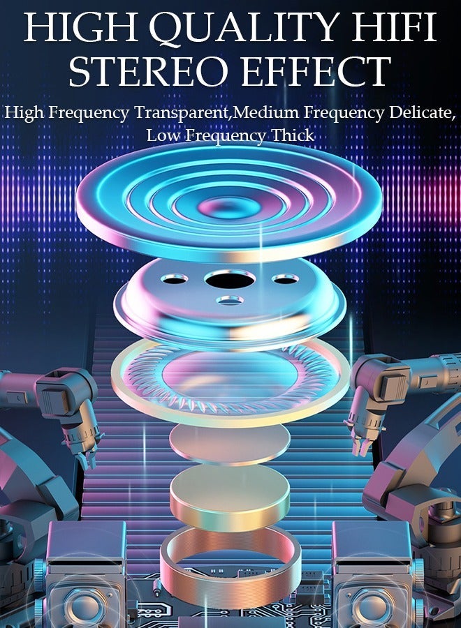 DUNISO Wireless Headphones Bluetooth Ear Clip Earphones Open Ear with Mic Wireless Charging Case LED Power Display for Running Sport Gym - Image 5