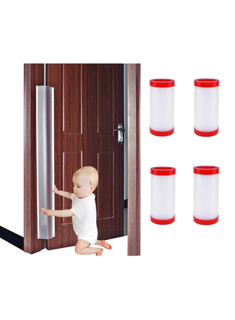 4 PCS Door Jam Shield Finger Pinch Guard for Baby Proofing, Kids, Hinge Cover Pinch Guard for 90 & 180 Degree Doors Frame & Baby Gate. 47.2*6.7in - Image 1