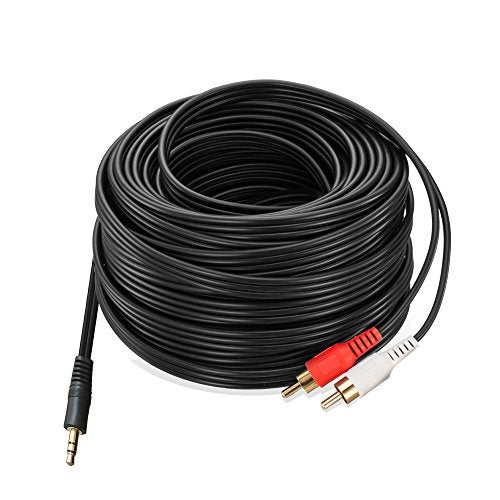 Ruaeoda 2RCA Aux Audio Cable 50 Feet,3.5mm Aux to 2RCA Male Stereo Audio Y Cable - Image 1