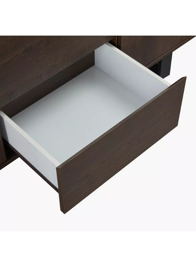 Home Box خزانة إيريس الجانبية باللون البني الداكن مع 3 أدراج - Image 4