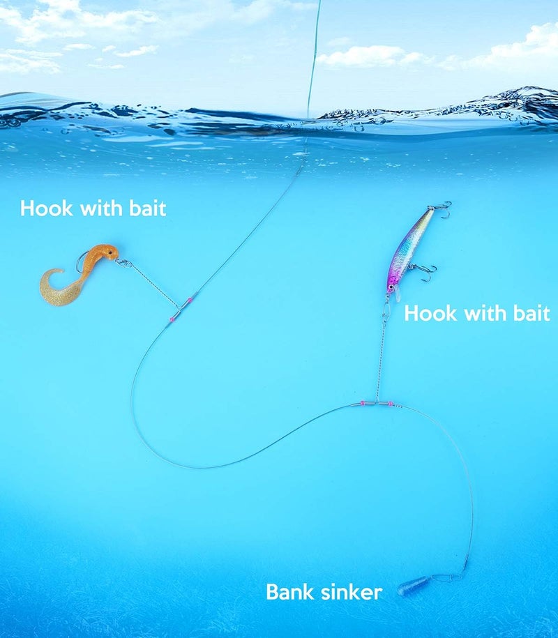 Scotank Fishing Leaders, Fish Line Stainless Steel Wire with Swivels Snap Connect Fishing Gear and Equipment Tackle Kit, for Lures Bait Rig Or Hooks, Fishing Gift - Image 2