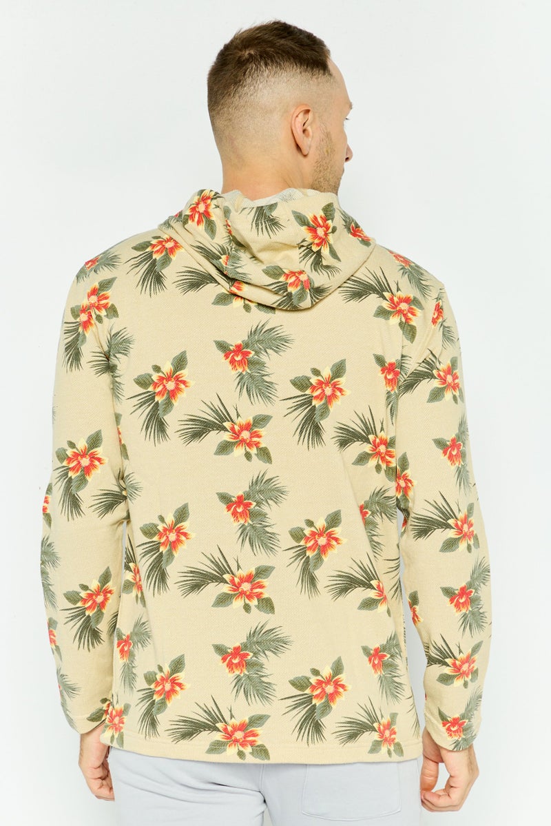 Hurley Men Sportswear Fit Outdoor Sweatshirt, Beige Combo  - Image 4