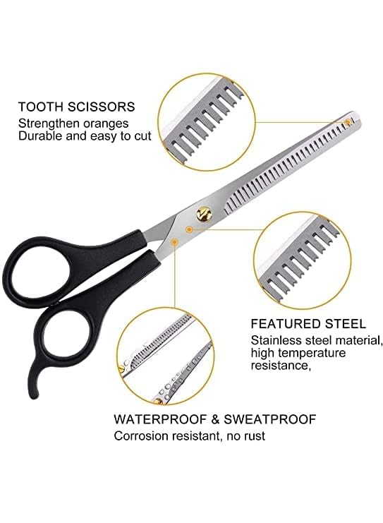 Generic Hair cutting scissor Professional Stainless Steel Hair Thinning Zig Zag Teeth Scissors Hairdressing Styling Set For Barber Parlour Beauty Saloon Home  - Image 3