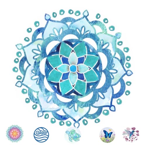 Robbins Aria Screen Door Magnets Double Sided – Keep People, Kids, and Dogs from Running into The Screen Door - Robbins Aria Blue Mandala - Image 1